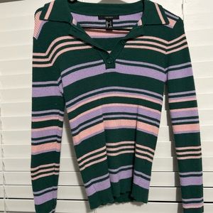 Striped Sweater knit shirt - forever 21